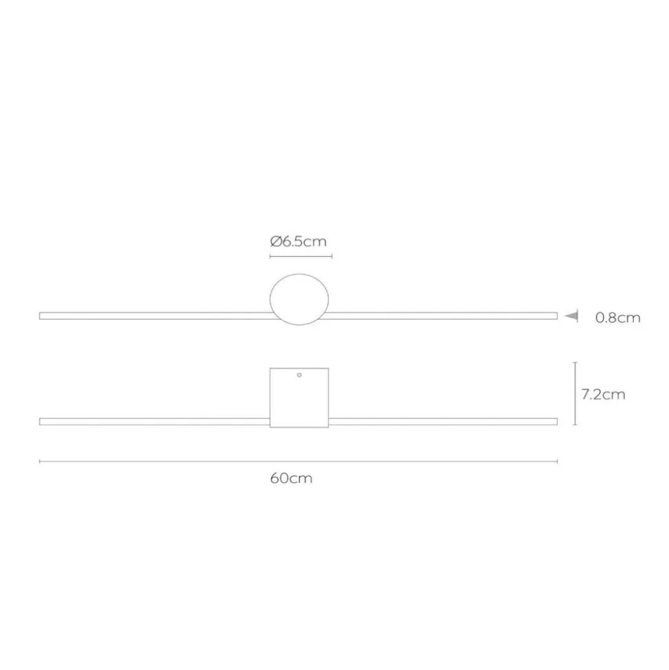LED-væglampe Mizar, 60 cm, sort, IP44