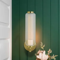 LED-væglampe Mod, messingfarvet, dæmpbar i 3 trin, stål