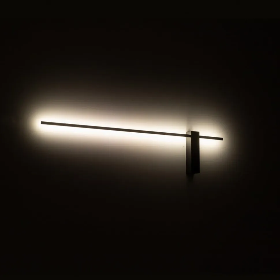 LED-væglampe Motive M, 80 cm bred, sort, metal