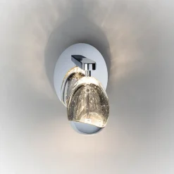 LED-væglampe Rocio, metal, glas, 1-lys, krom