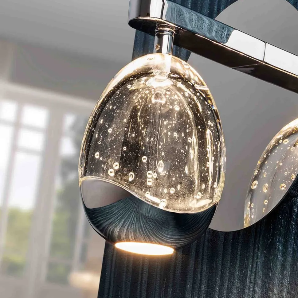 LED-væglampe Rocio, metal, glas, 1-lys, krom
