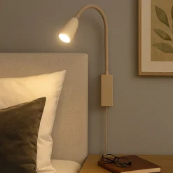 LED-væglampe Sten, sandfarvet, højde 61 cm Gestestyring