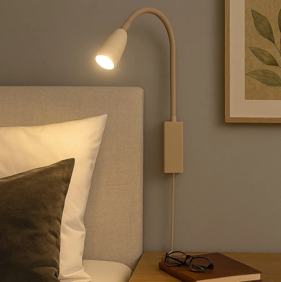 LED-væglampe Sten, sandfarvet, højde 61 cm Gestestyring