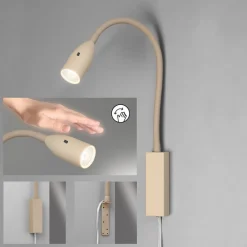 LED-væglampe Sten, sandfarvet, højde 61 cm Gestestyring