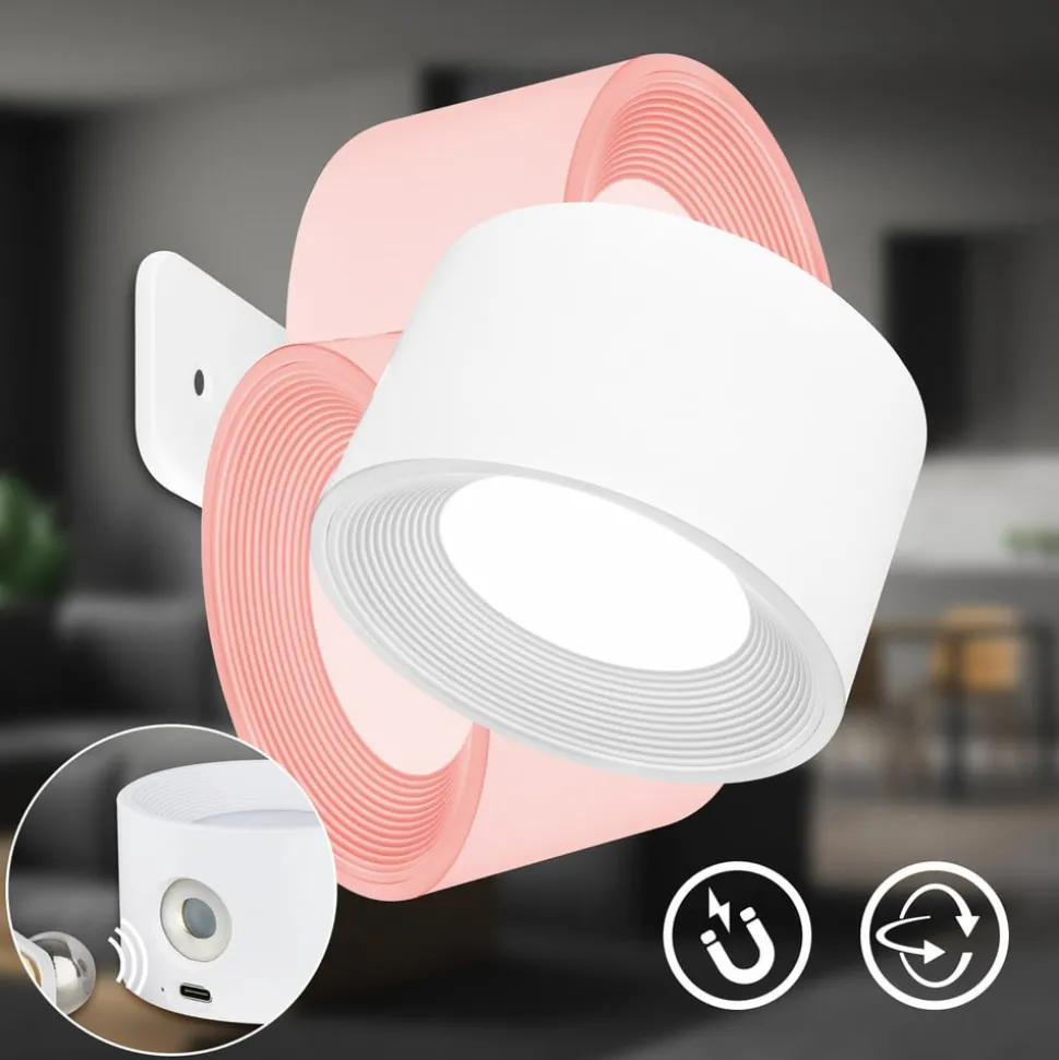 LED-væglampe Tari, hvid, CCT, touchdæmper, USB