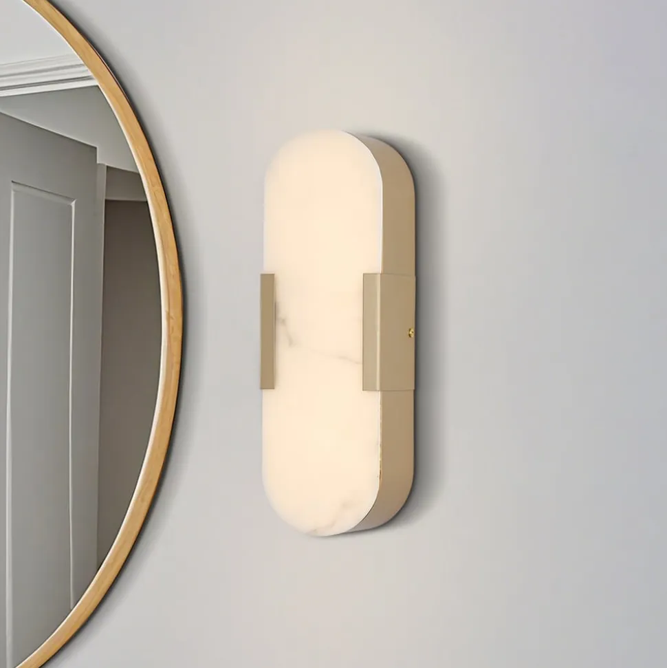 LED-væglampe til badeværelset Opaline Højde 35 cm guldfarvet metal/harpiks