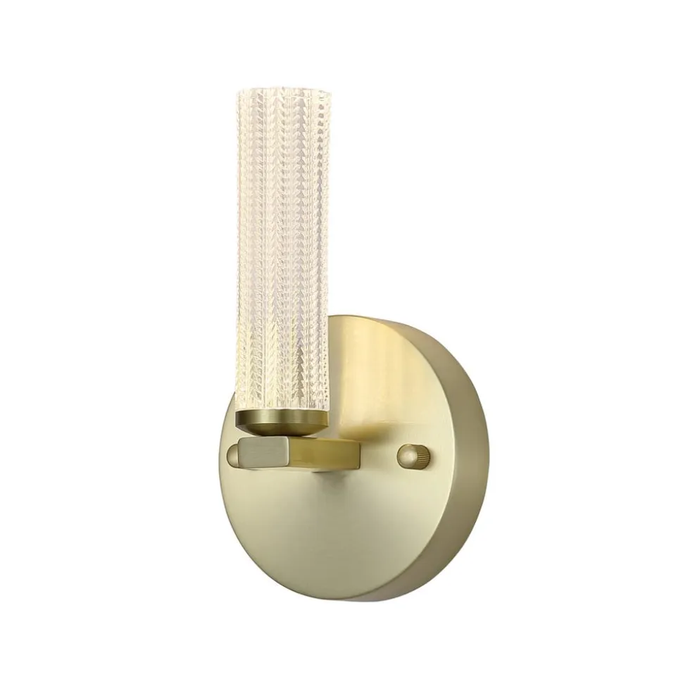 LED-væglampe til badeværelset Aberdeen, højde 24 cm, messingfarvet metal