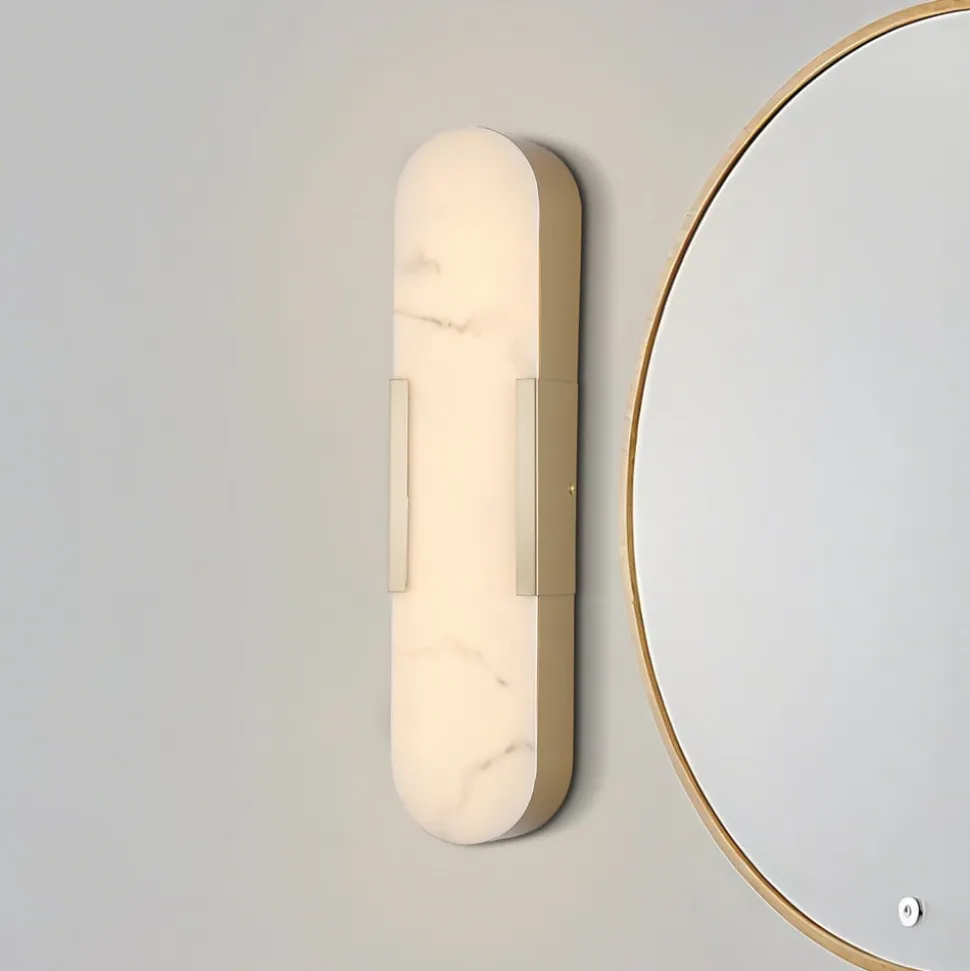 LED-væglampe til badeværelset Opaline Højde 50 cm guldfarvet metal/harpiks
