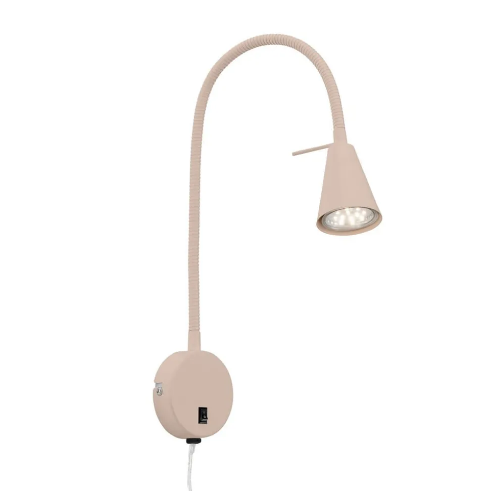 LED-væglampe Tusa, beige, metal, 45 cm, fleksibel arm, GU10