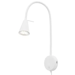 LED-væglampe Tusa, hvid, metal, 45 cm, fleksibel arm