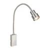 LED-væglampe Tusi med fleksibel arm, nikkel