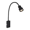 LED-væglampe Tusi med fleksarm, sort