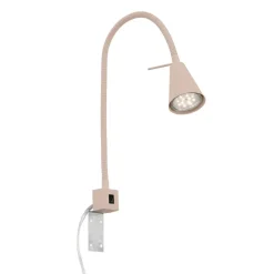 LED-væglampe Tuso, beige, sengemontering, metal, fleksibel arm