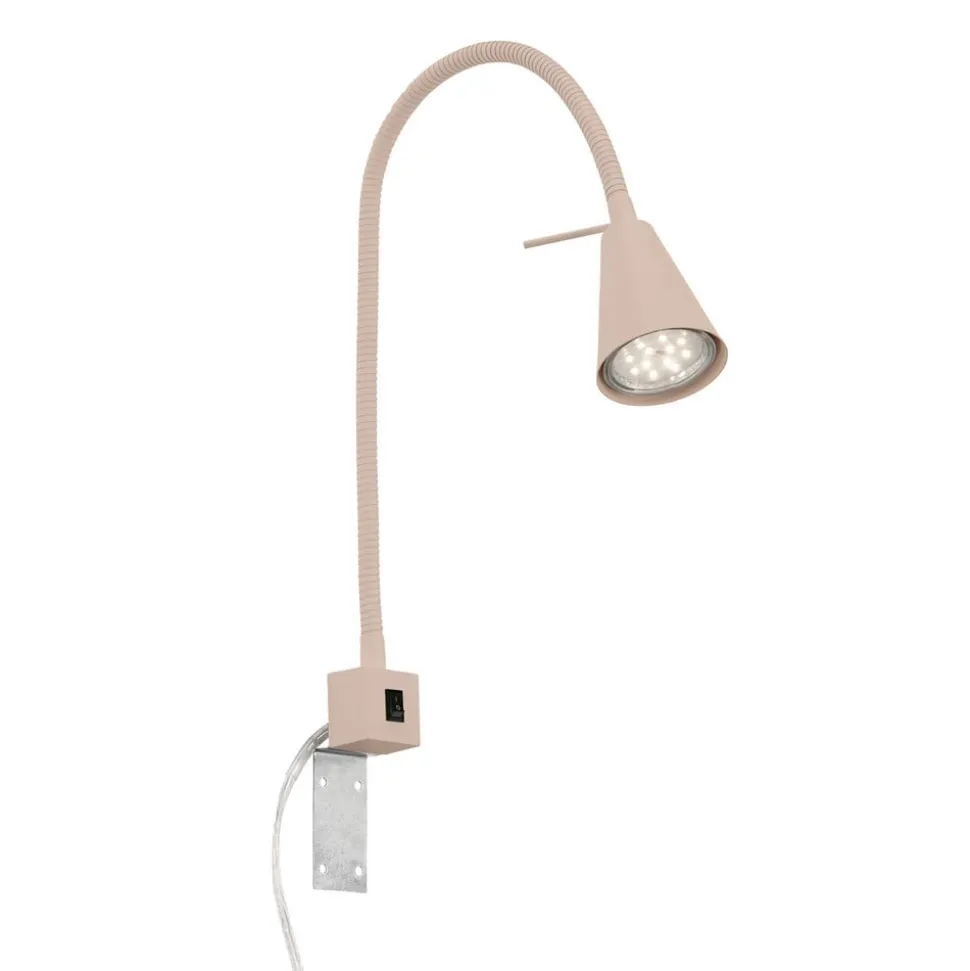 LED-væglampe Tuso, beige, sengemontering, metal, fleksibel arm