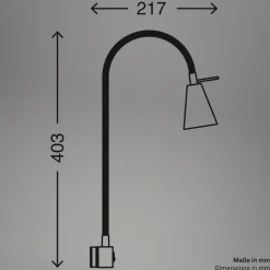 LED-væglampe Tuso, beige, sengemontering, metal, fleksibel arm