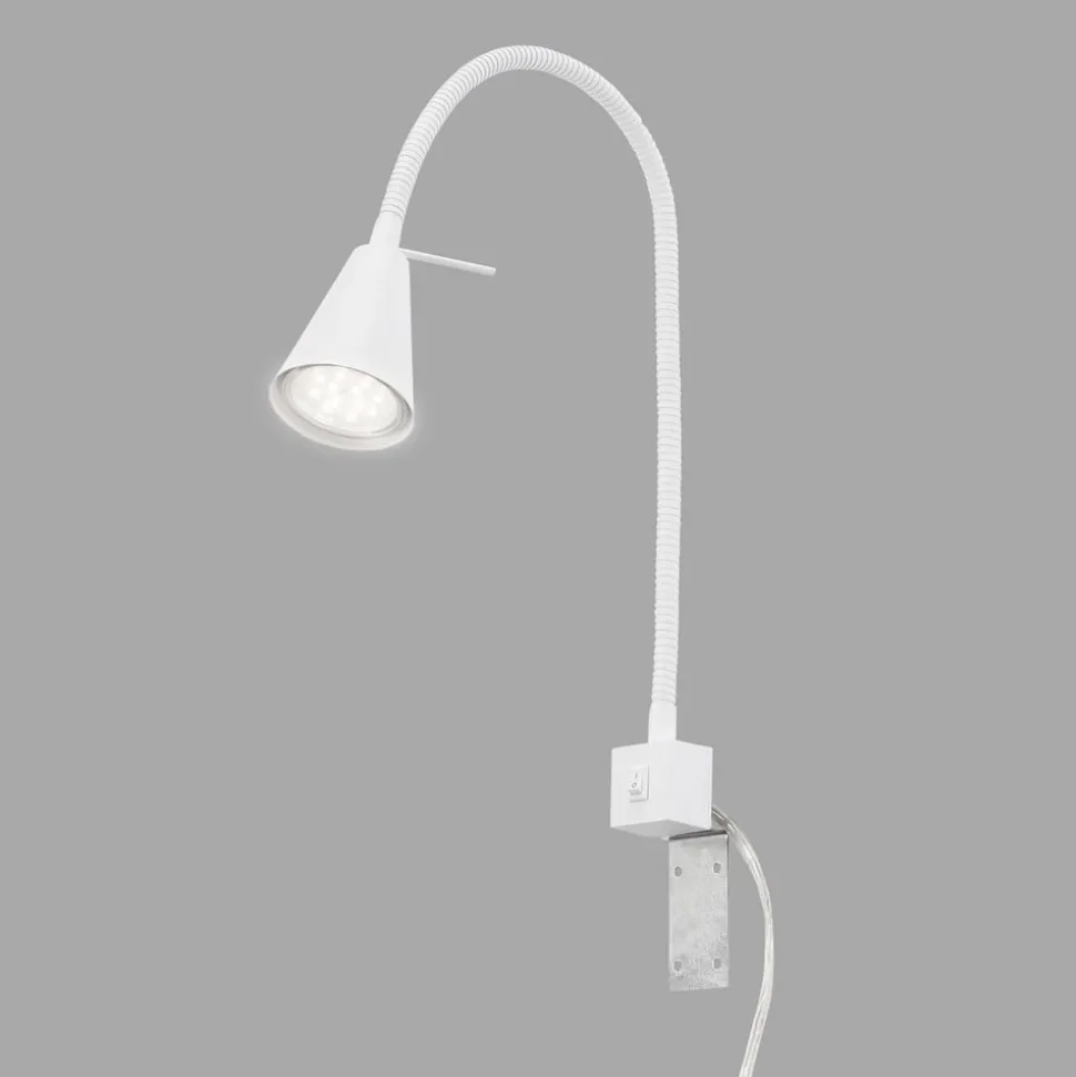 LED-væglampe Tuso, hvid, sengemontering, metal