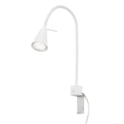LED-væglampe Tuso, hvid, sengemontering, metal