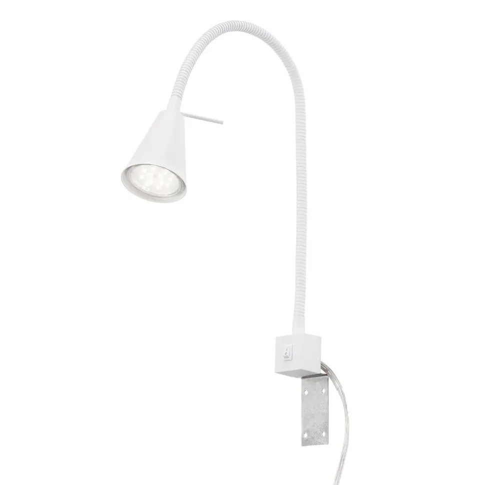 LED-væglampe Tuso, hvid, sengemontering, metal