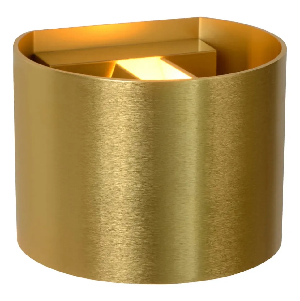 LED-væglampe Xio, rund, guld mat