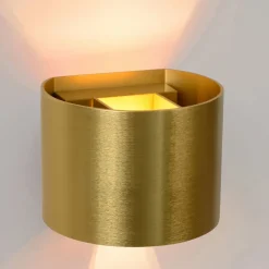 LED-væglampe Xio, rund, guld mat
