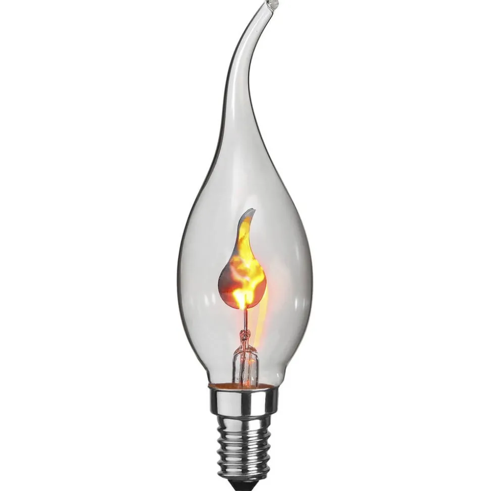 LED-vindstødpære E14 3W flammeeffekt