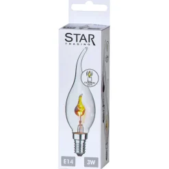 LED-vindstødpære E14 3W flammeeffekt