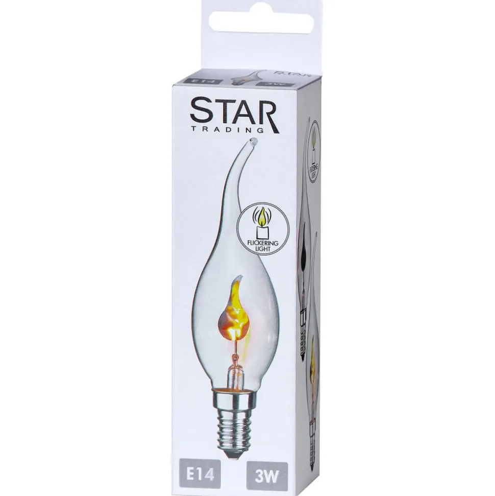 LED-vindstødpære E14 3W flammeeffekt