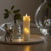 LED-vokslys creme lys farve rav 17,8 cm