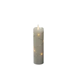 LED-vokslys creme lys farve rav 17,8 cm