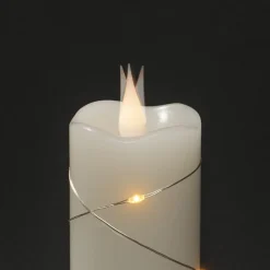 LED-vokslys creme lys farve rav 17,8 cm