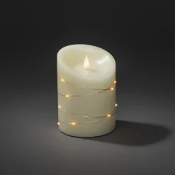 LED-vokslys creme Lysfarve rav Højde14cm