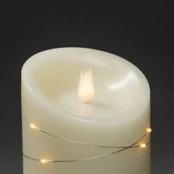 LED-vokslys creme Lysfarve rav Højde14cm