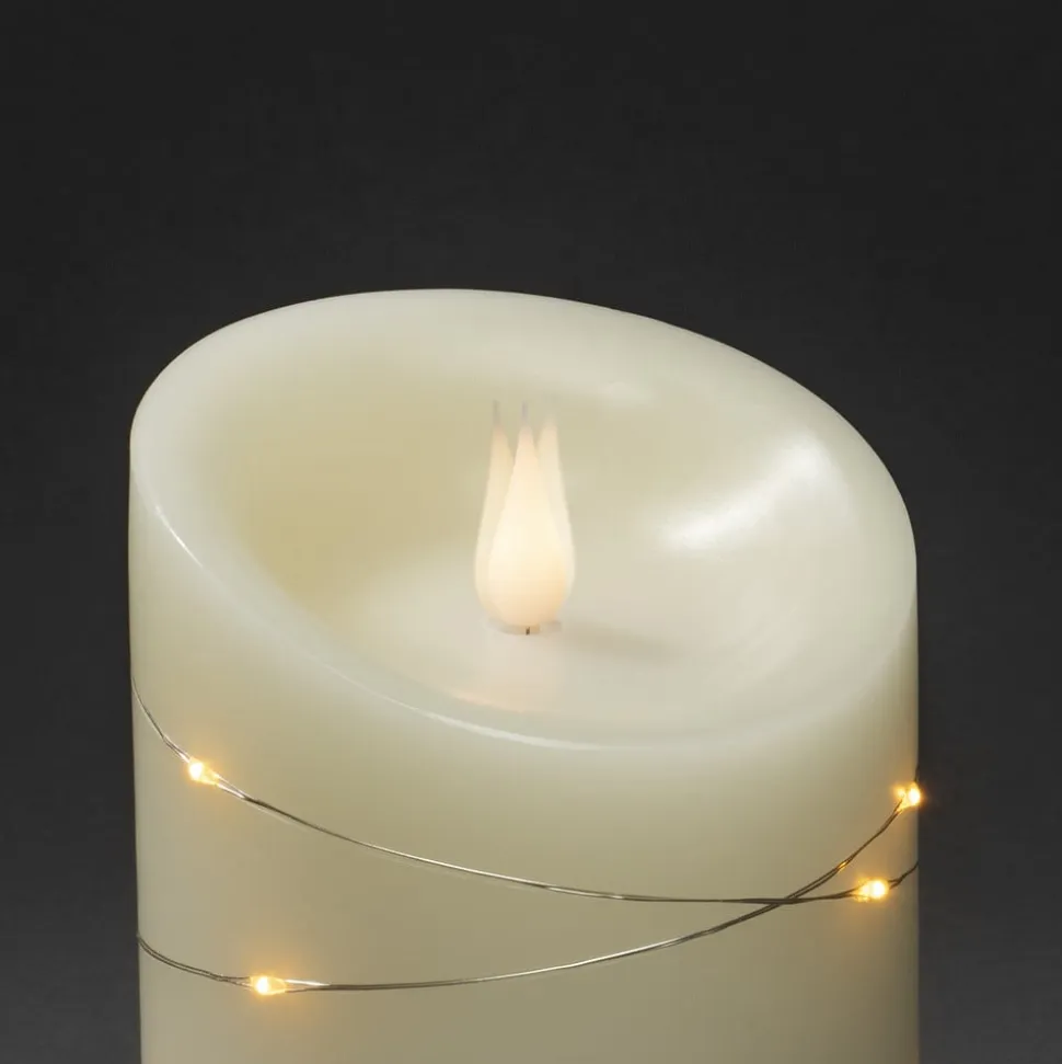 LED-vokslys creme Lysfarve rav Højde14cm