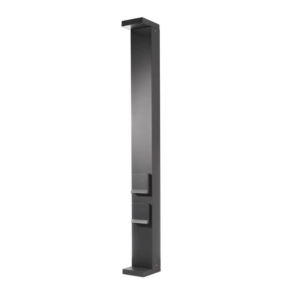 Lerna LED-gadelampe, højde 100 cm, CCT, grå, stikkontakter