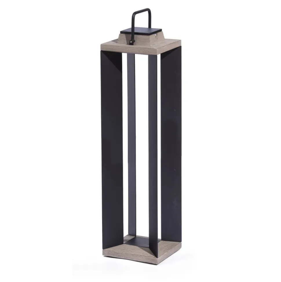 Les Jardins LED-solcellelanterne Teckalu, grå/sort, 60 cm