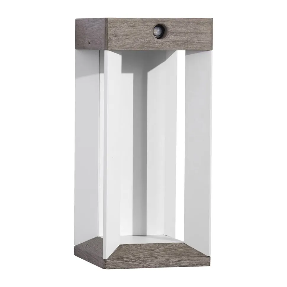 Les Jardins LED-solcellelampe Teckalu, grå/hvid, 33 cm