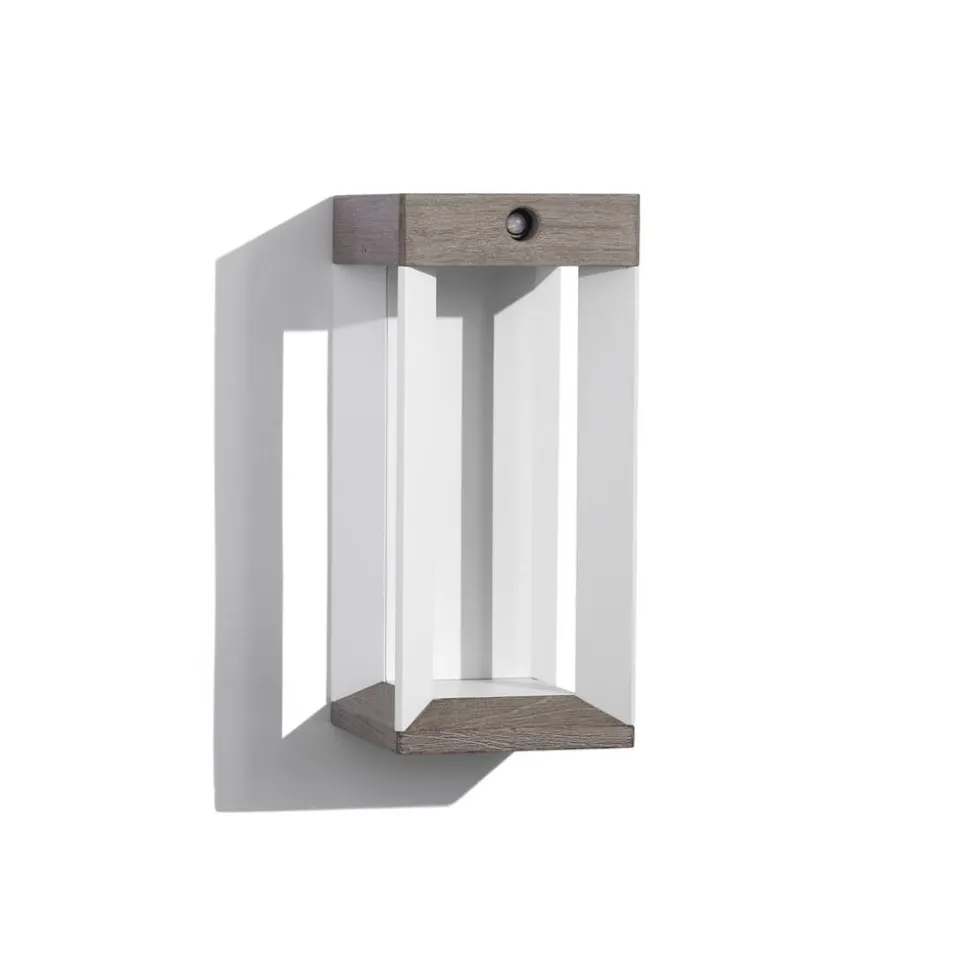 Les Jardins LED-solcellelampe Teckalu, grå/hvid, 33 cm