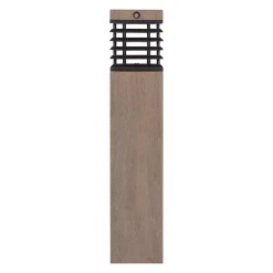 Les Jardins LED-solcellelampe Tekura, grå, træ, 75 cm