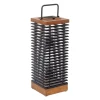 Les Jardins LED-solcellelanterne Tekura, teak/grå, 66 cm
