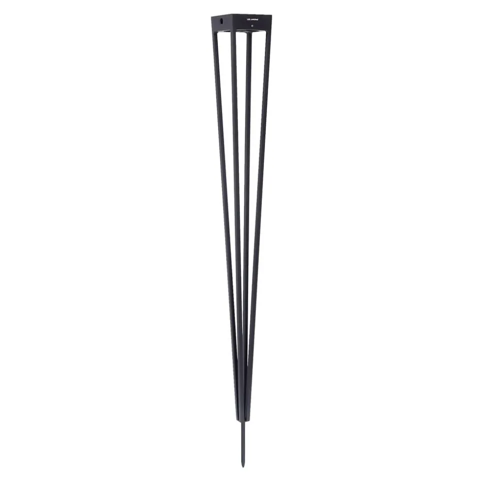 Les Jardins LED-solcellelampe Tinka, grå, 90 cm, jordspyd
