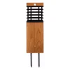 Les Jardins LED-solcellelampe Tekura, teak/grå, spids