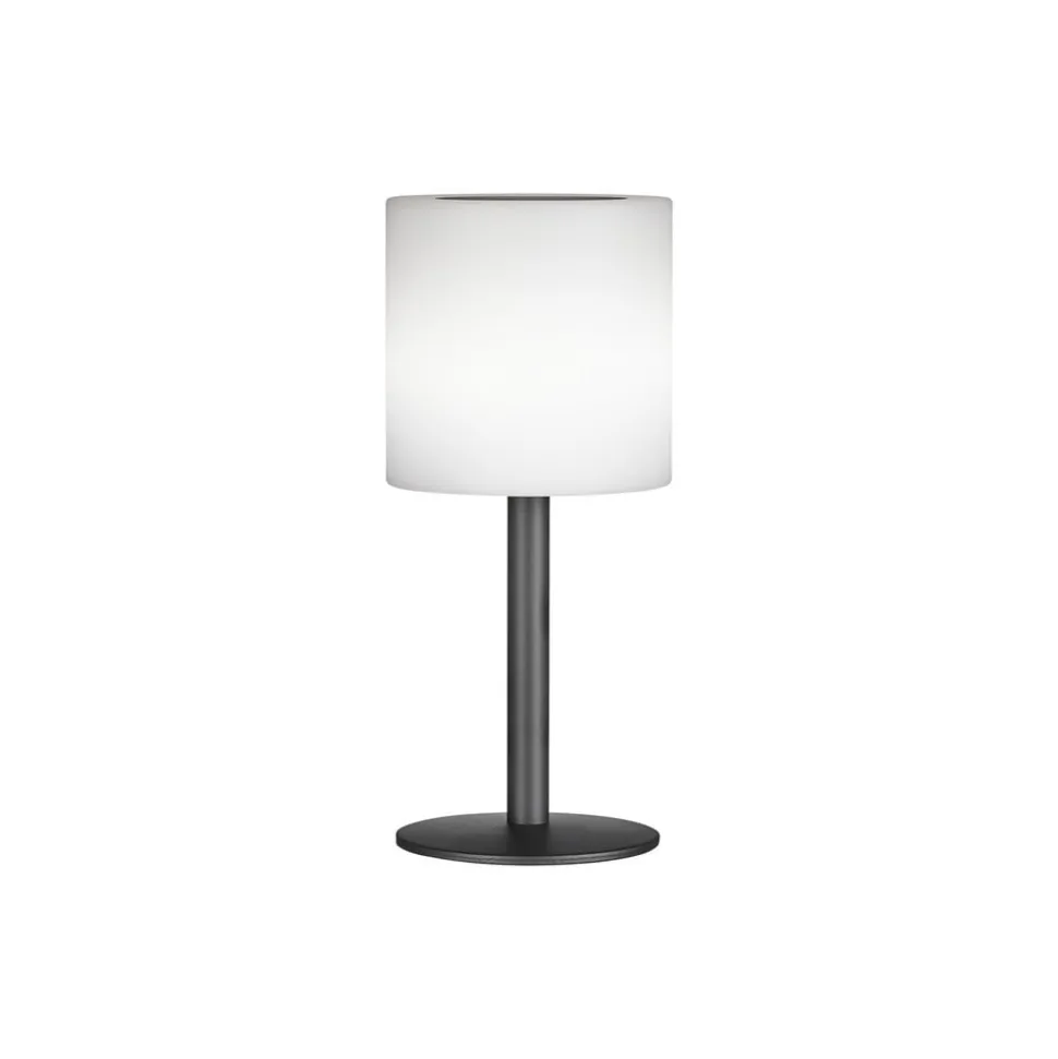 Lesina LED-solar-bordlampe, sandsort/hvid