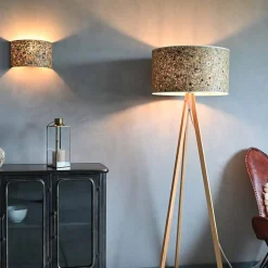 LeuchtNatur Ligno gulvlampe, eg, hø/alpeeng