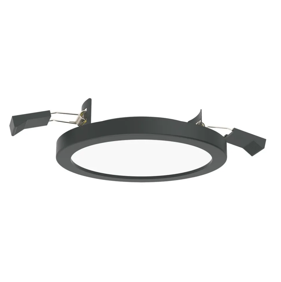 LIGHTME Aqua Plano LED indbygningslampe IP44, sort