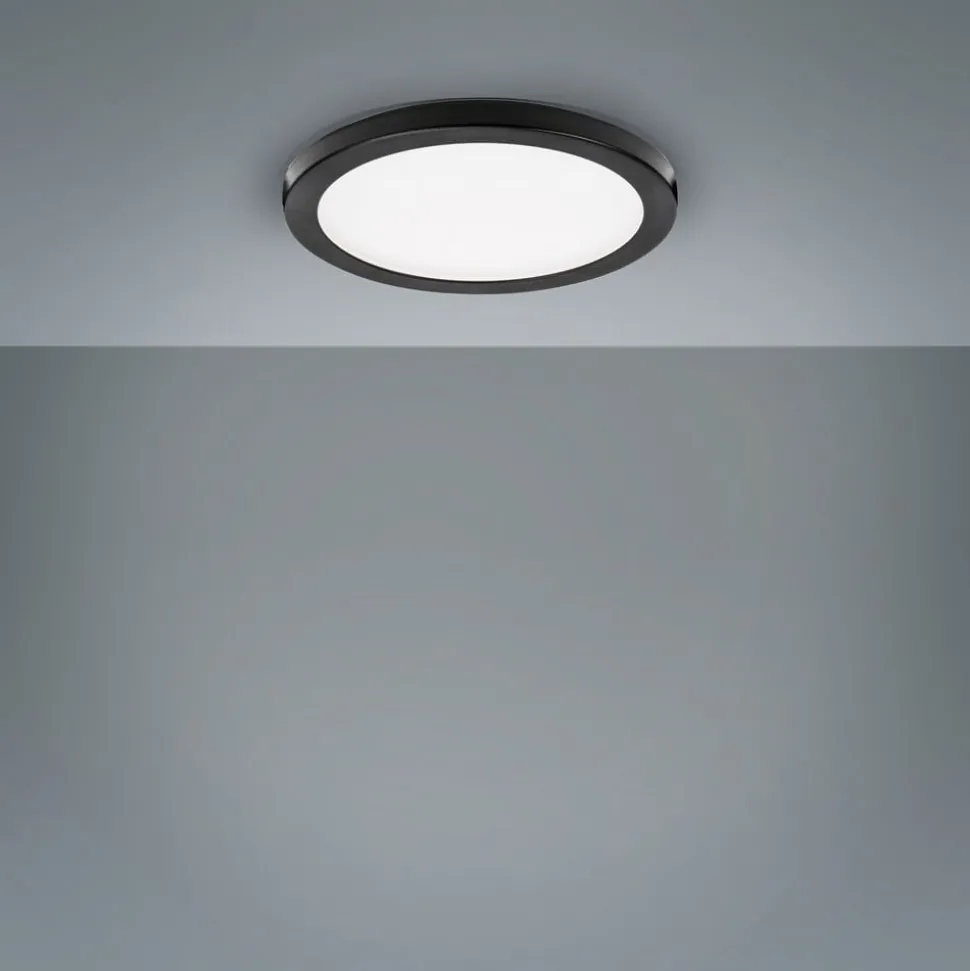 LIGHTME Aqua Plano LED indbygningslampe IP44, sort