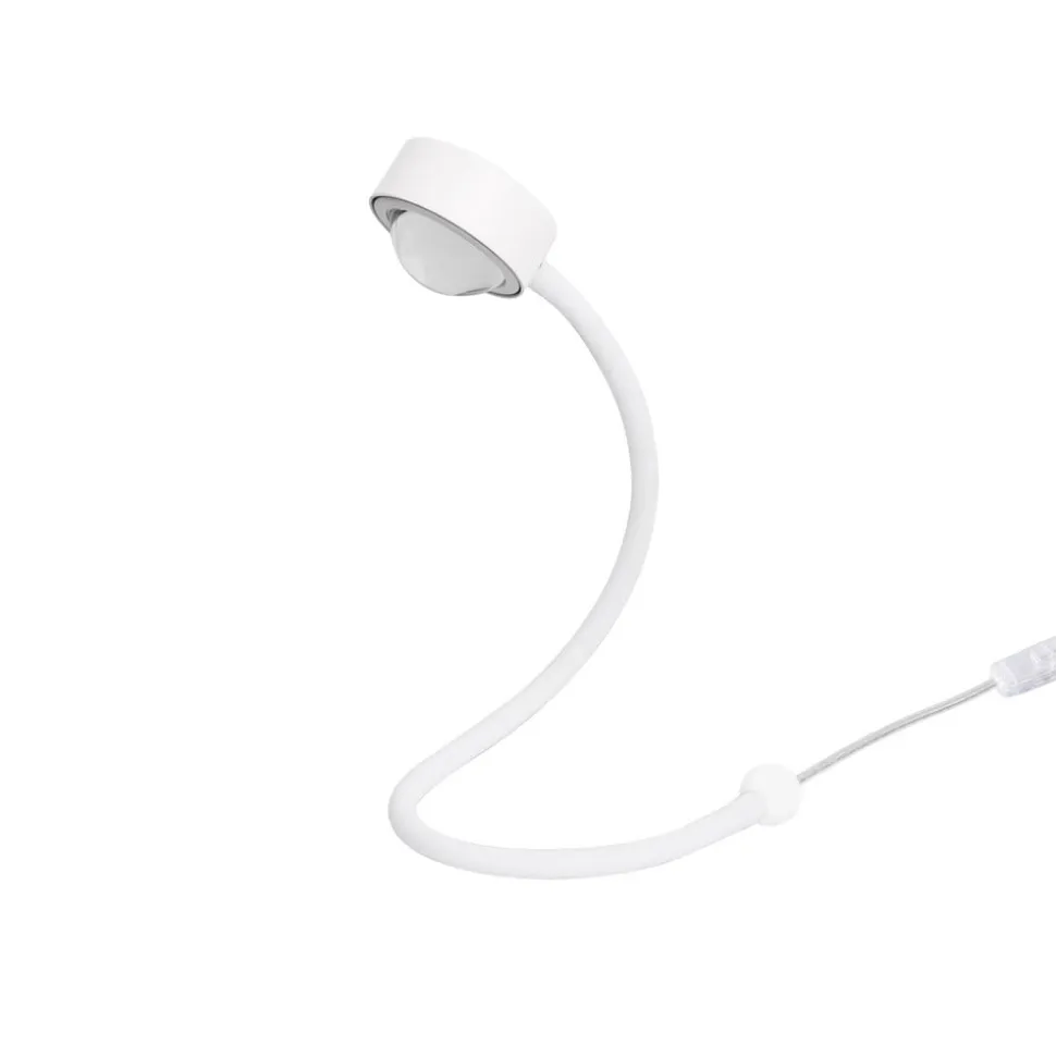 LIGHTME bordlampe Powerlens Snake, hvid, fleksibel arm
