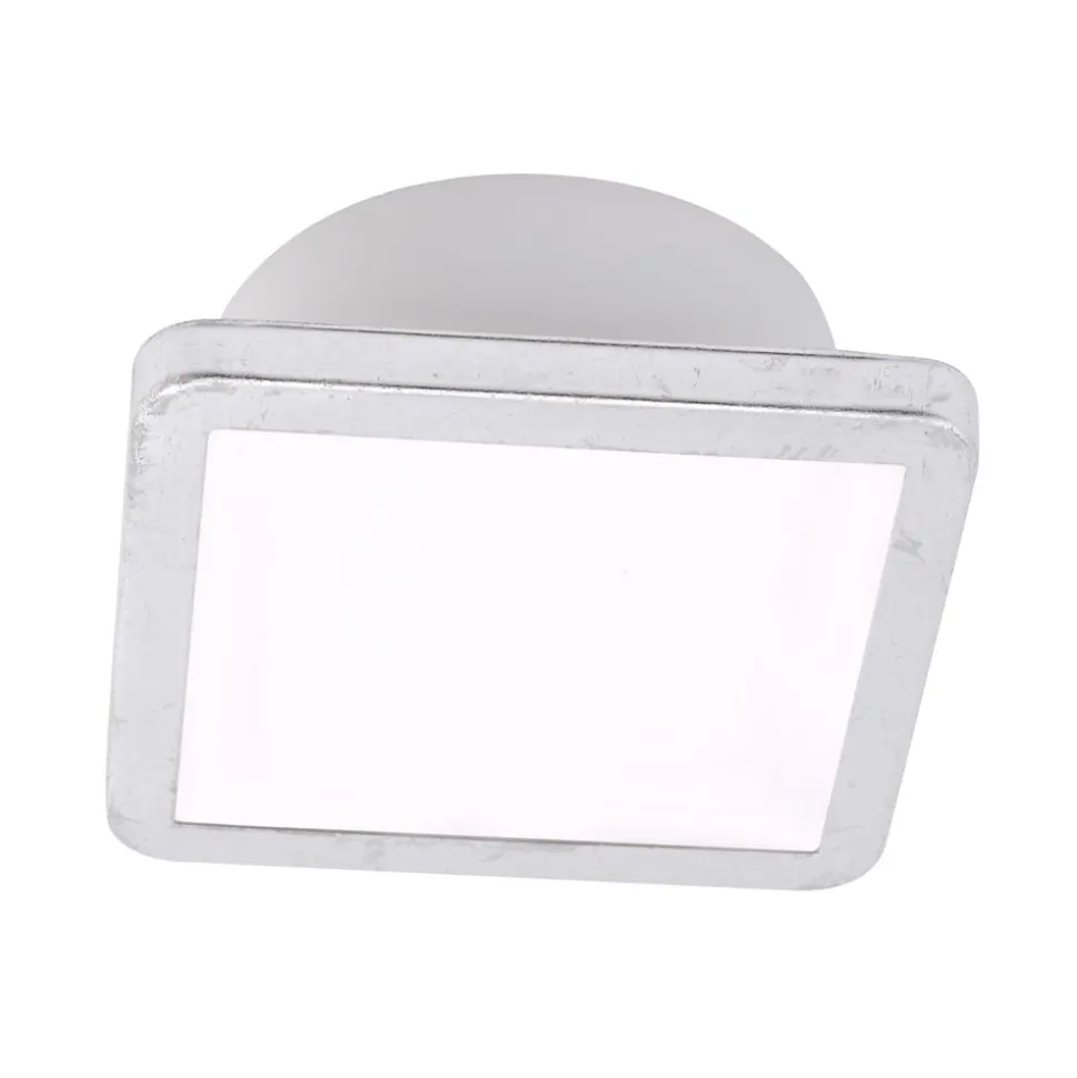 LightMe Loftslampe Aqua Uno, 11x11cm, bladssølv, IP44