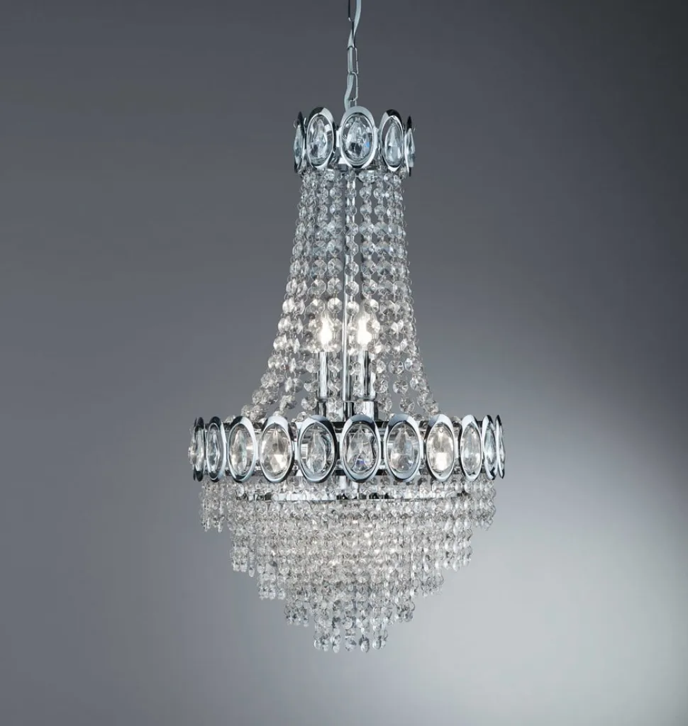 Limoges lysekrone med glasperlevedhæng