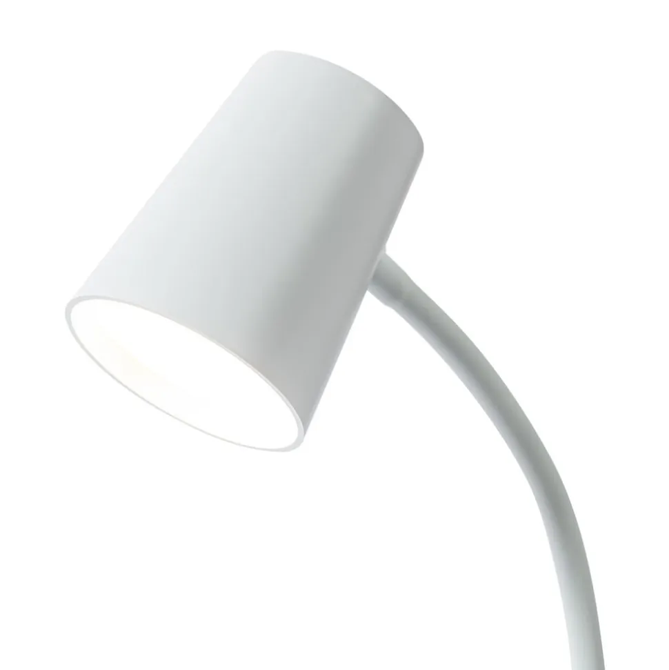 Lindby Ailina LED-bordlampe, klemmefod, hvid