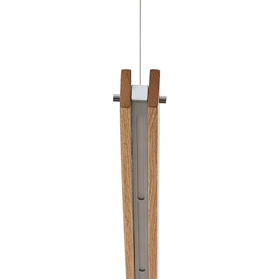 Lindby Alimara LED-hængelampe i træ, træ, længde 138 cm